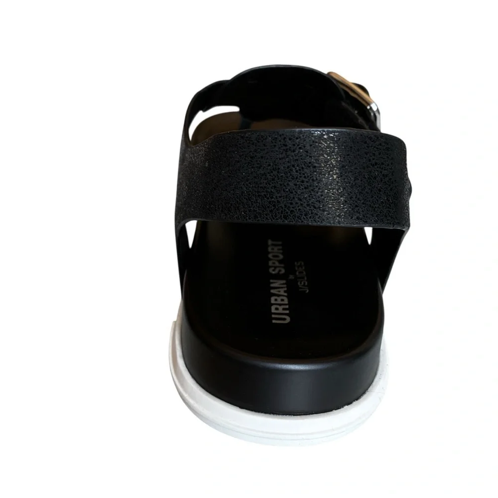 Urban Sport By J Slides Black Metallic Luxe Freya Size 8